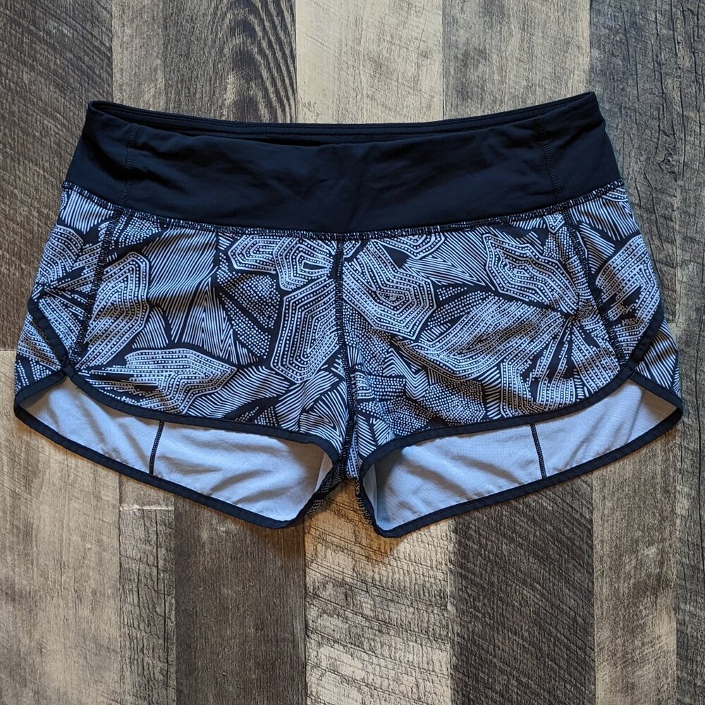 Lululemon Running Speed Shorts Black White - Picture 2 of 7